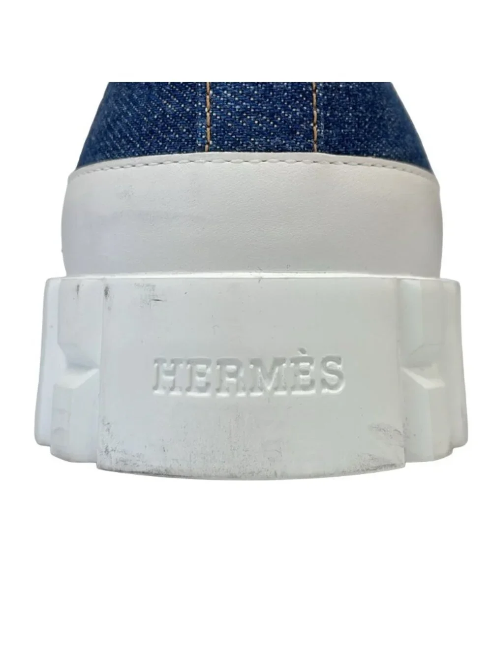 Hermes Climb Denim High Cut Sneakers 41.5 Indigo
